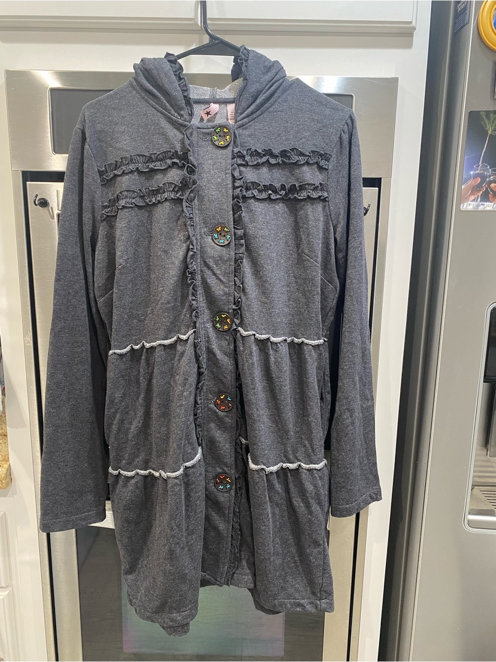 NWT! Women’s Size Large Stella Star Fleece Trench Sweatshirt With Hoodie